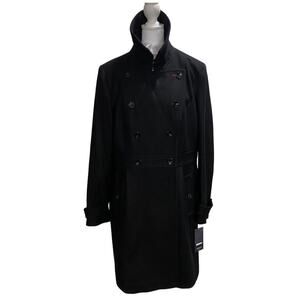 Tommy Hilfiger Women's Double-Breasted Wool Peacoat, Black, Size XL NEW